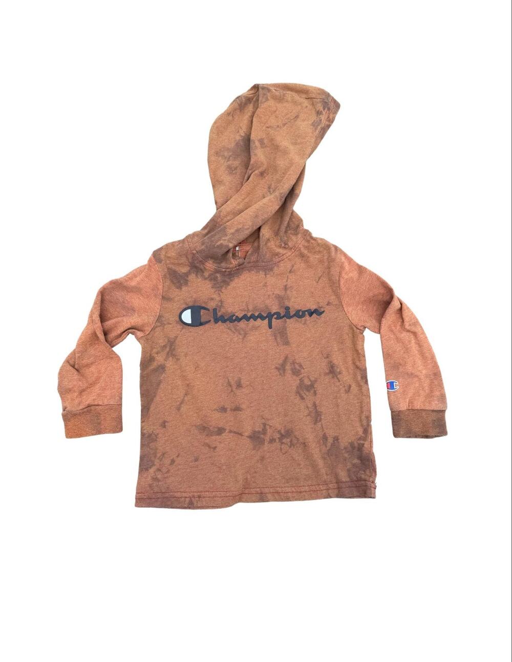 Tie Dye Hooded Long Sleeve Champion Shirt | Geode Tie - Reverse Dye / Ice Dye